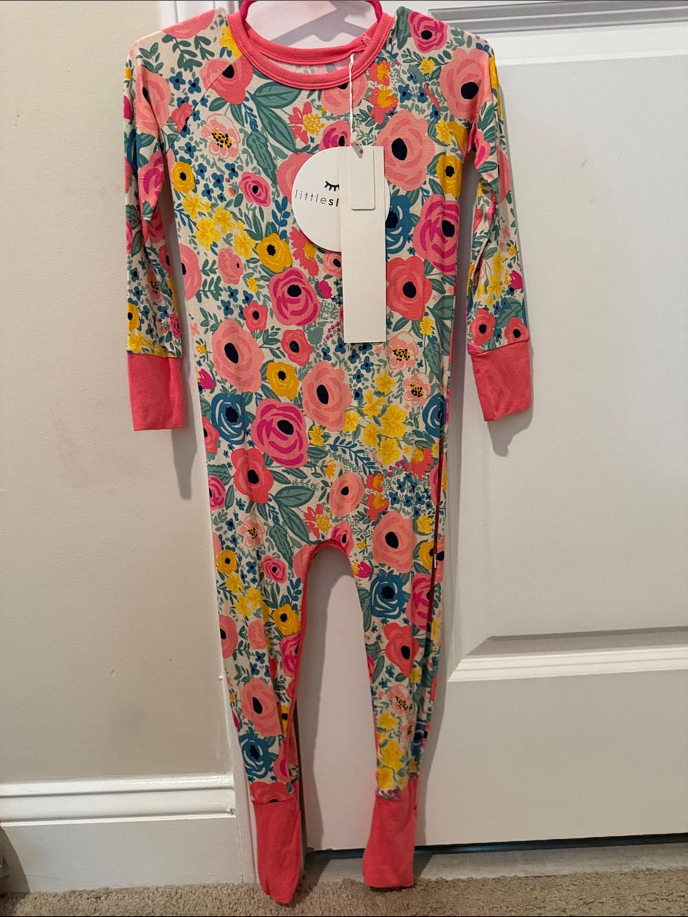 Little Sleepies 18–24m Pink Floral Footed One-Piece Pajamas